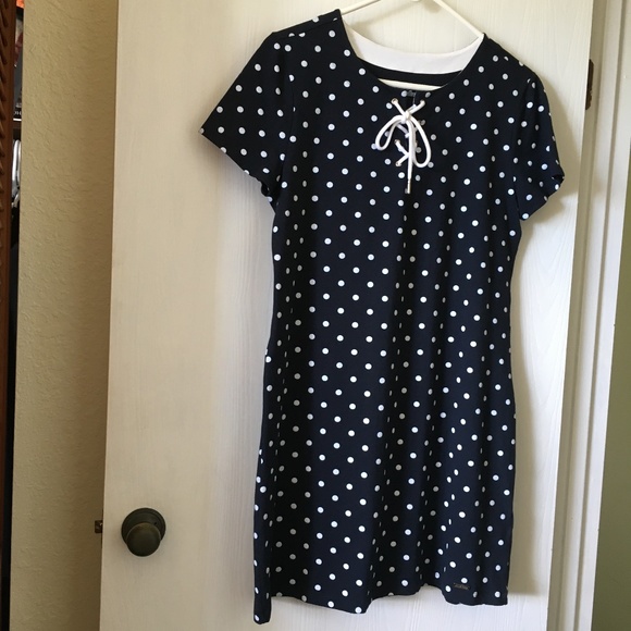 Tommy Hilfiger Dresses & Skirts - Tommy Hilfiger black and white polka dot cotton dress. Size L.